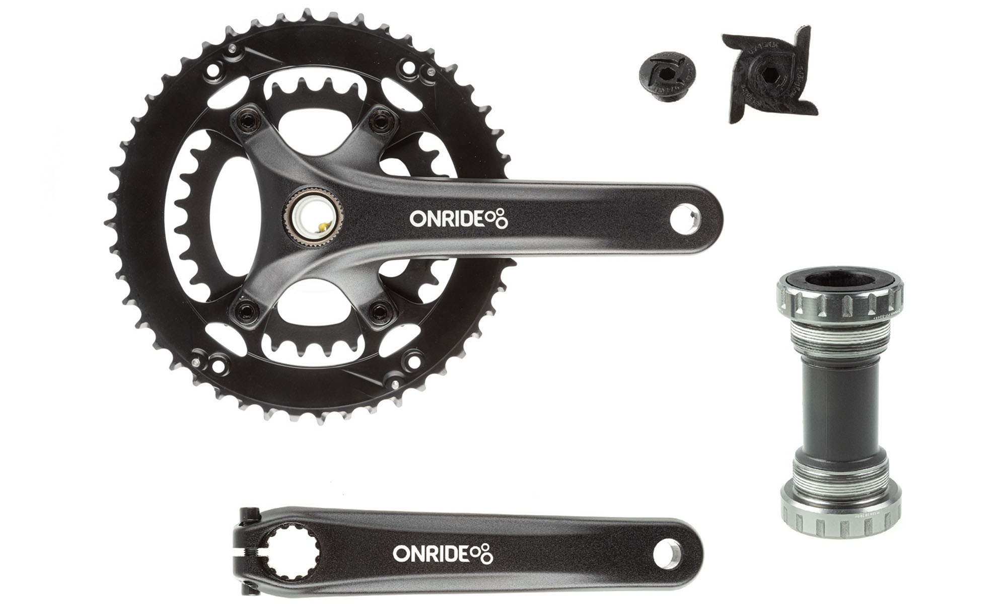 Шатуны ONRIDE Duet Pro 1110, Hollowtech, 170 мм, 32-48Т, BCD 110/80, 11/10 ск., с кареткой, черный 