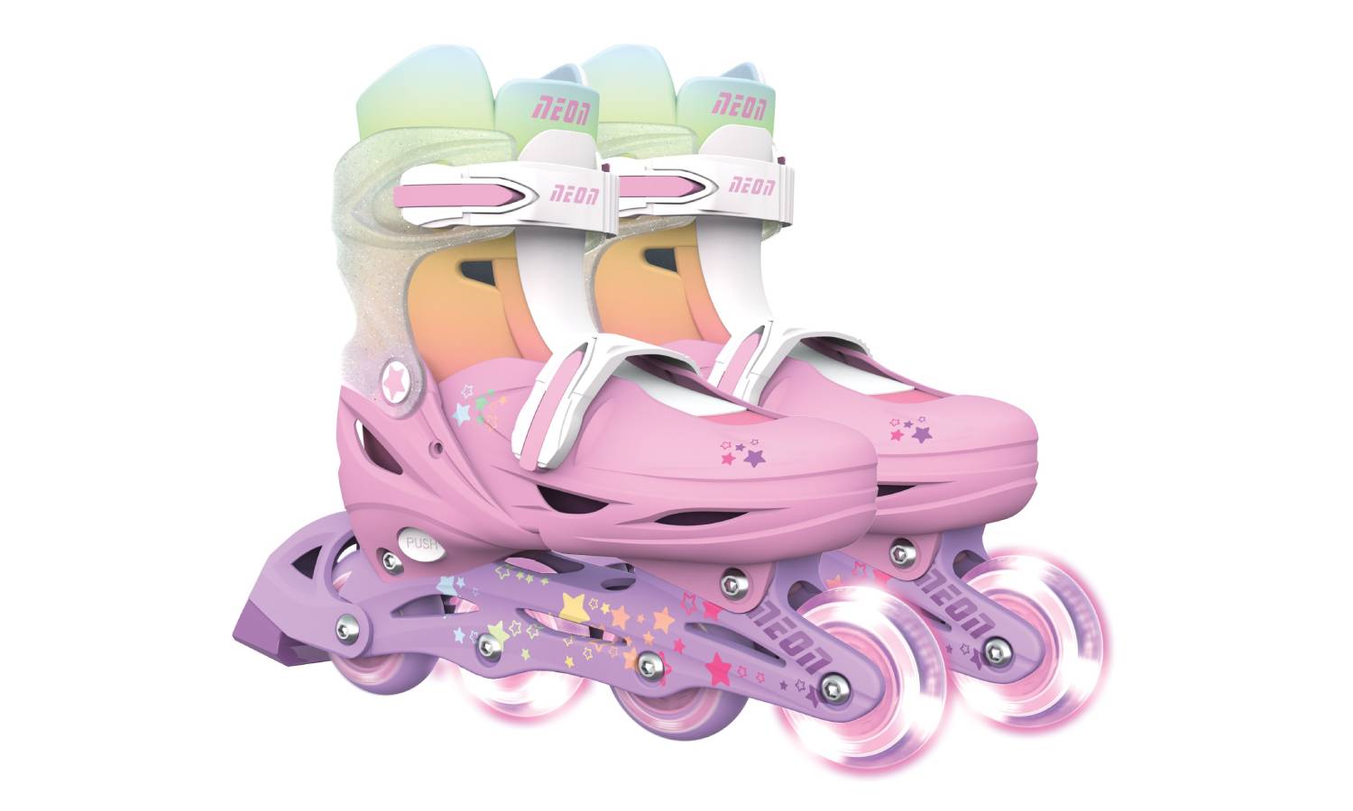 Роликовые коньки Neon Combo, размер 30-33, радуга 2 Роликовые коньки Neon Combo, размер 30-33, радуга 2