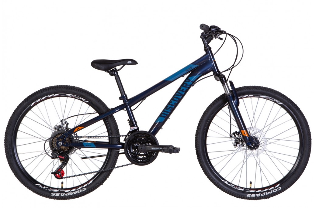 Фотографія Велосипед Discovery RIDER AM DD 24" рама XXS (2022) Синій 