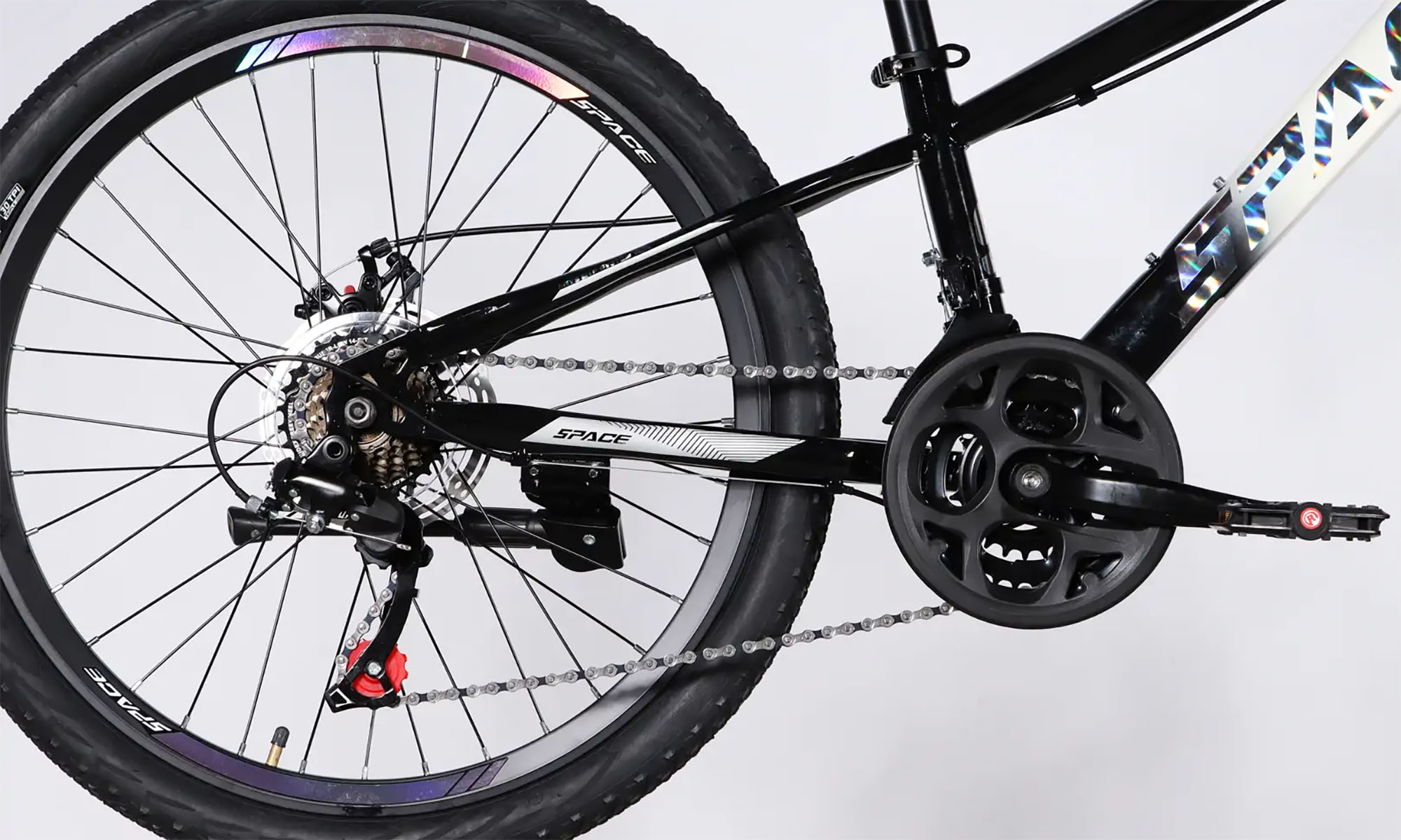 Велосипед SPACE MARS DD FR 24", размер XXS рама-11", год 2026, черный с белым 2