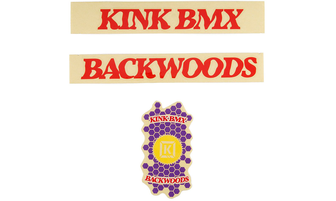 Фотографія Набір наклейок на раму KINK BMX Backwoods Decal Kit червоні