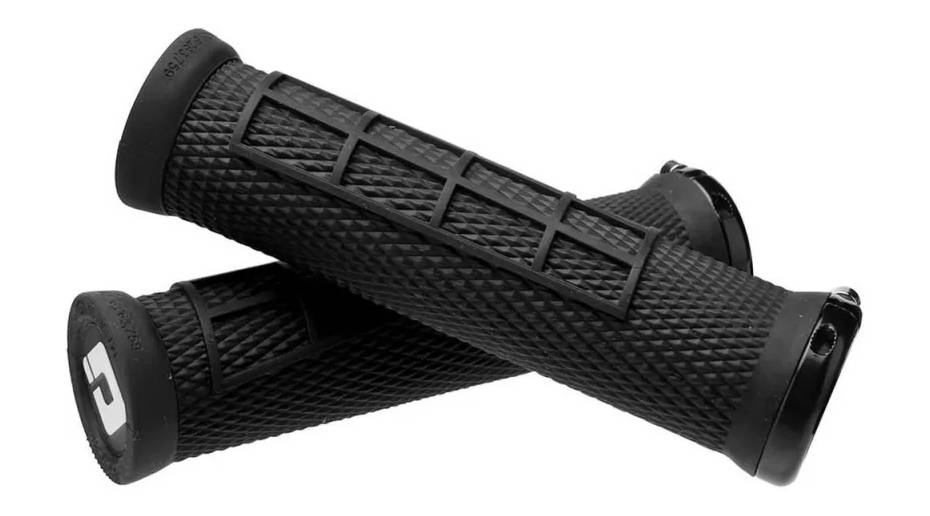 Гріпси ODI Elite Flow, V2.1 Lock On, чорні з чорними замками 2
