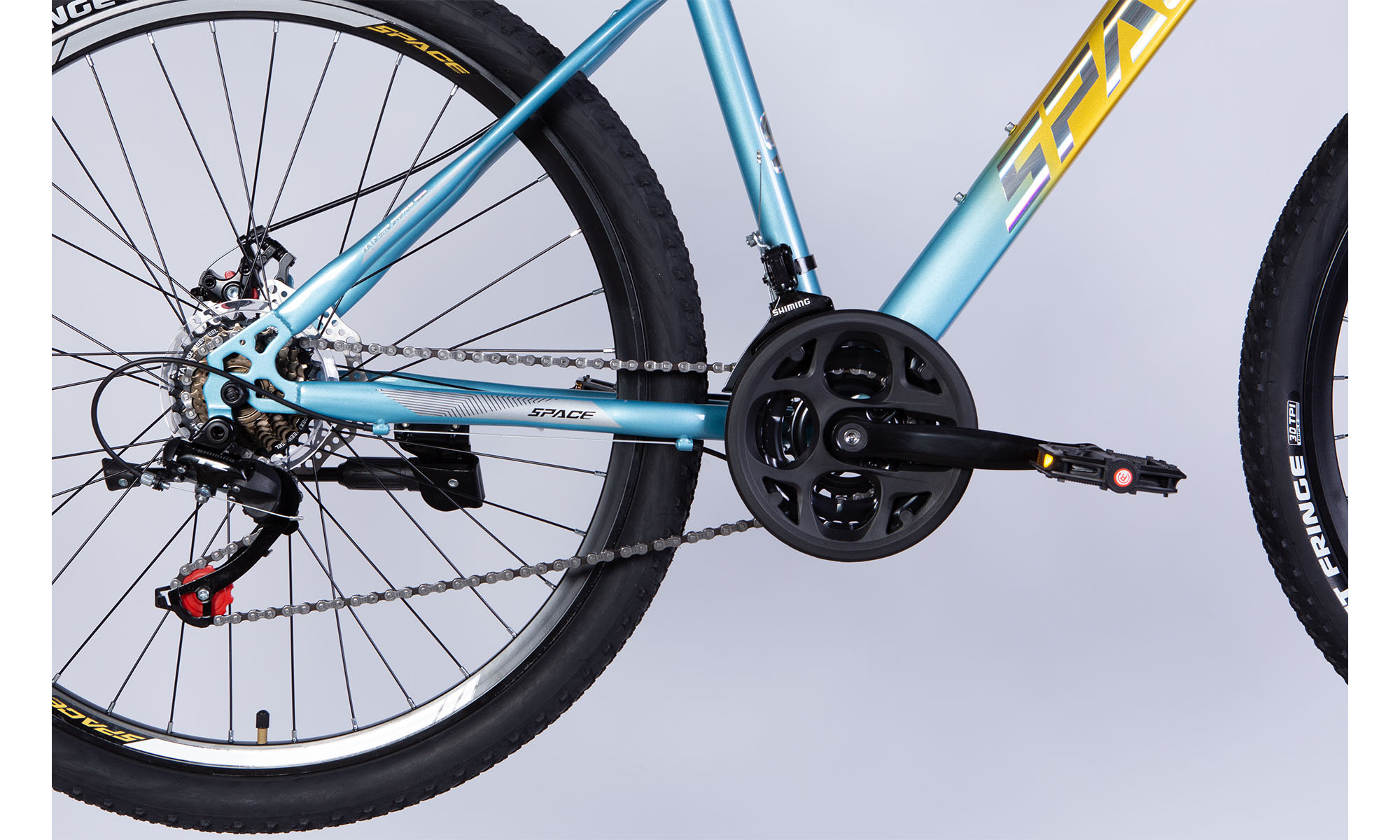 Велосипед SPACE MARS DD FR 27.5", размер M, рама-17", год 2026, золотисто-синий 2