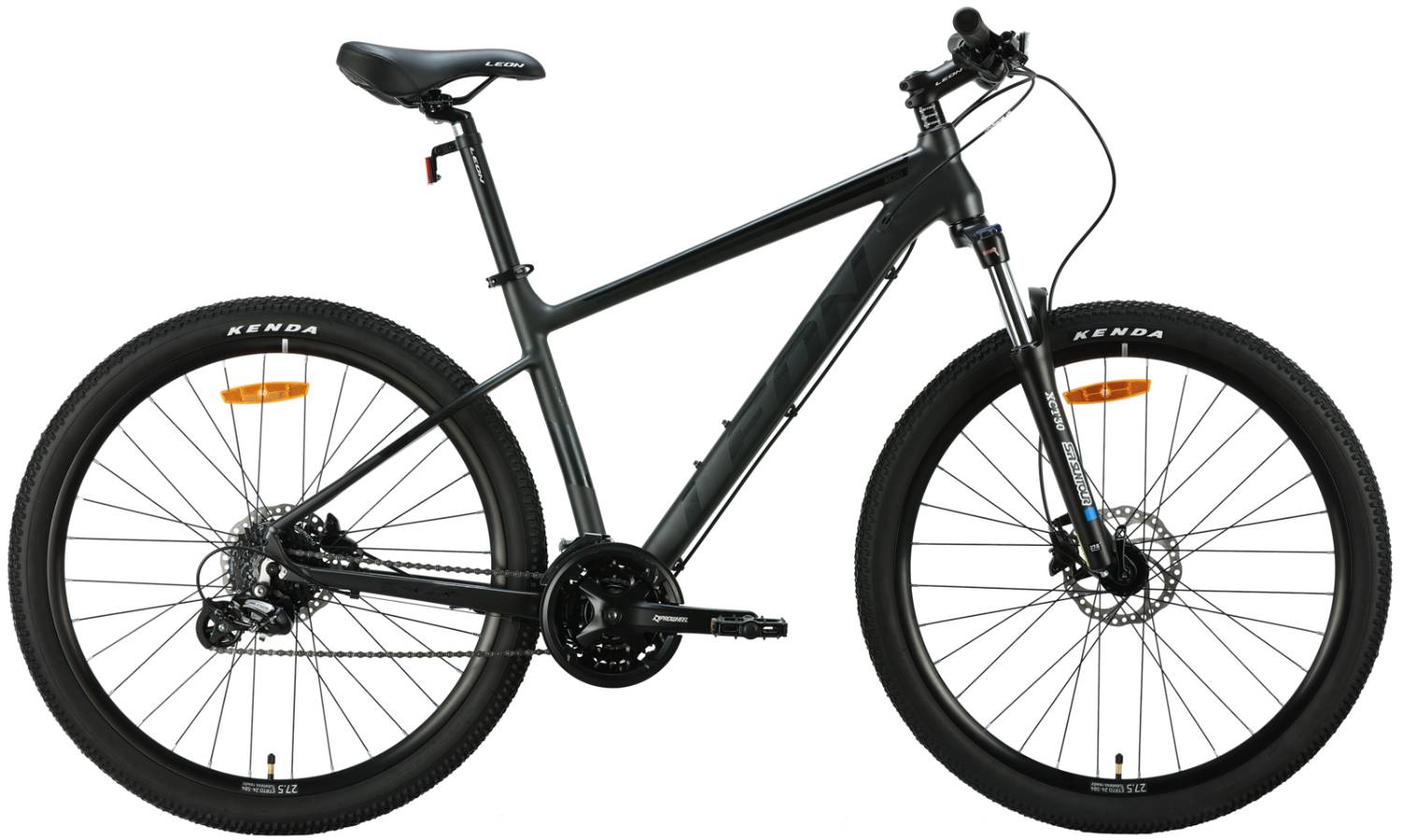 Фотография Велосипед Leon XC 80 AM HDD 27,5" размер М рама 18" 2024 Серо-черный