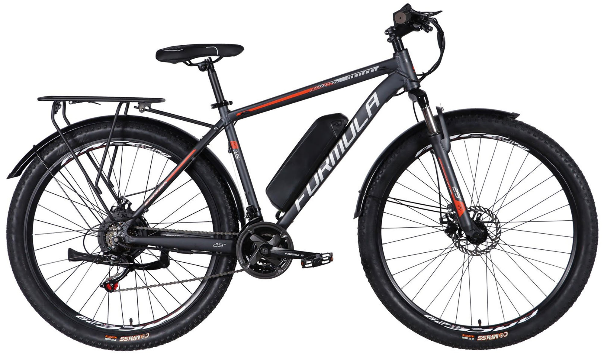 Велосипед с электроприводом Formula eMOTION PLUS DD FR 29", размер L, рама-19", 36B, 12.5А*ч, 500Вт, год 2026, серо-серебристый 