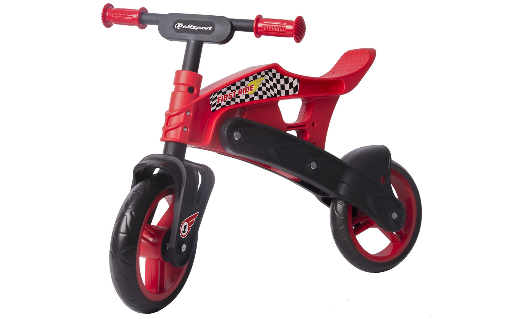 Фотография Беговел POLISPORT Balance Bike термопластиковый (2-5 лет) до 25 кг черный/красный