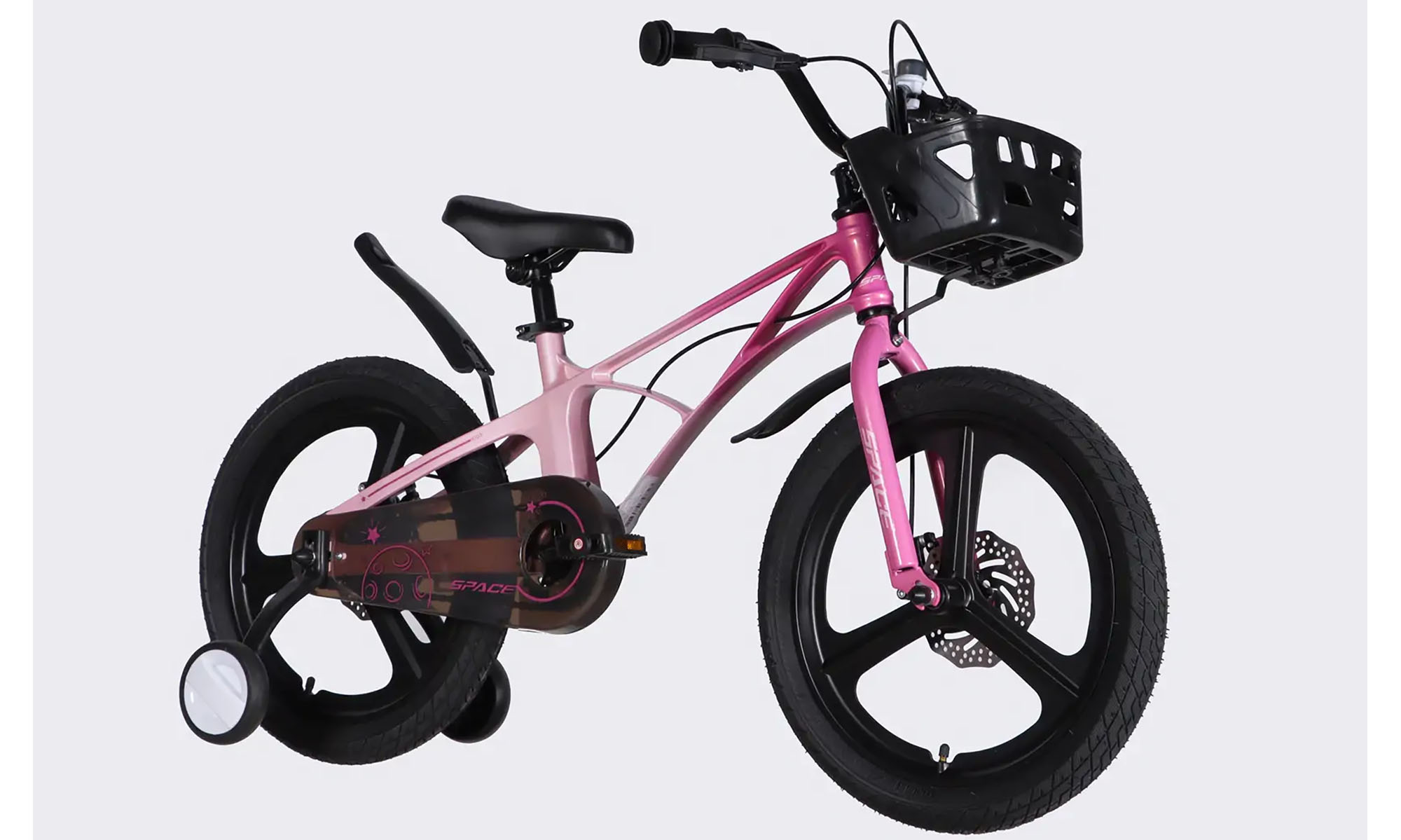Велосипед SPACE KID ANDROMEDA DD 18", розмір XXS, рама-10", рік 2026, рожево-малиновий 3