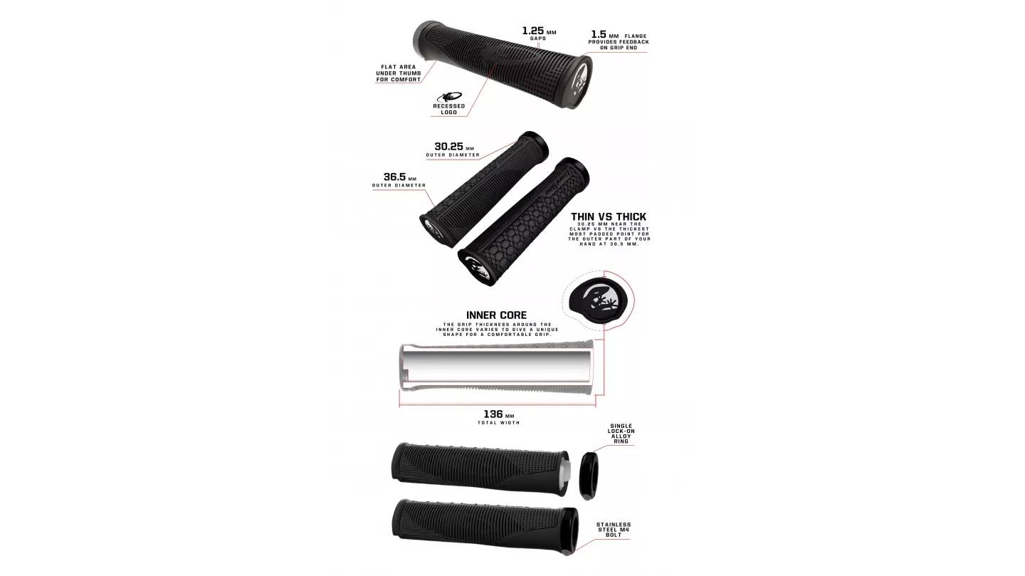 Грипсы Lizard Skins GRADIENT Lock-On, 136мм, jet black 4