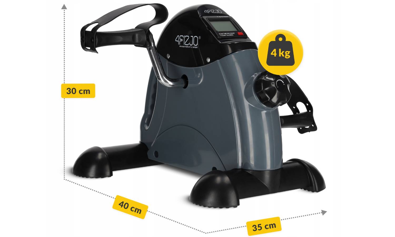 Мини велотренажер 4FIZJO Active 2 в 1 для рук и ног Grey/Black 2