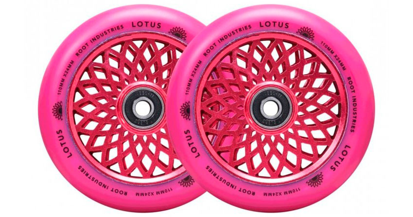 Фотографія Колеса для трюкового самокату Root Lotus Pro 110mm (пара) - Radiant Pink