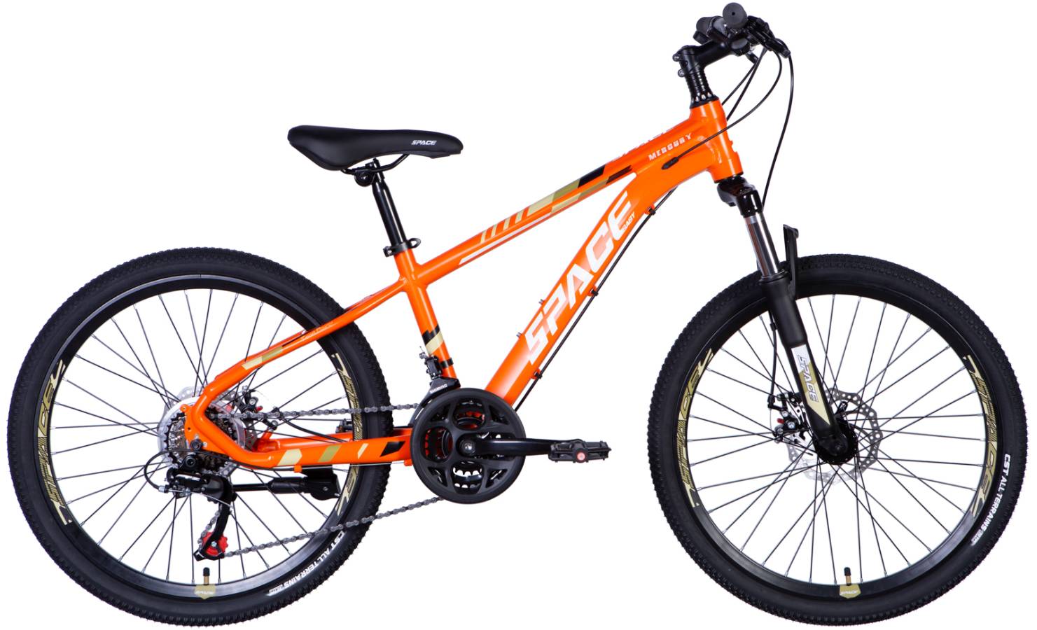 Фотография Велосипед SPACE MERCURY AM DD 24" размер XXS рама 13 2024 Оранжевый