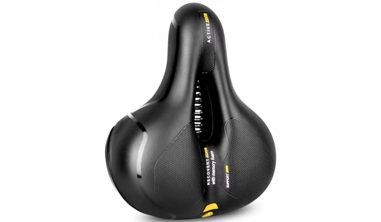 Седло K.SAN HZ-003 Comfort, черный с желтым 