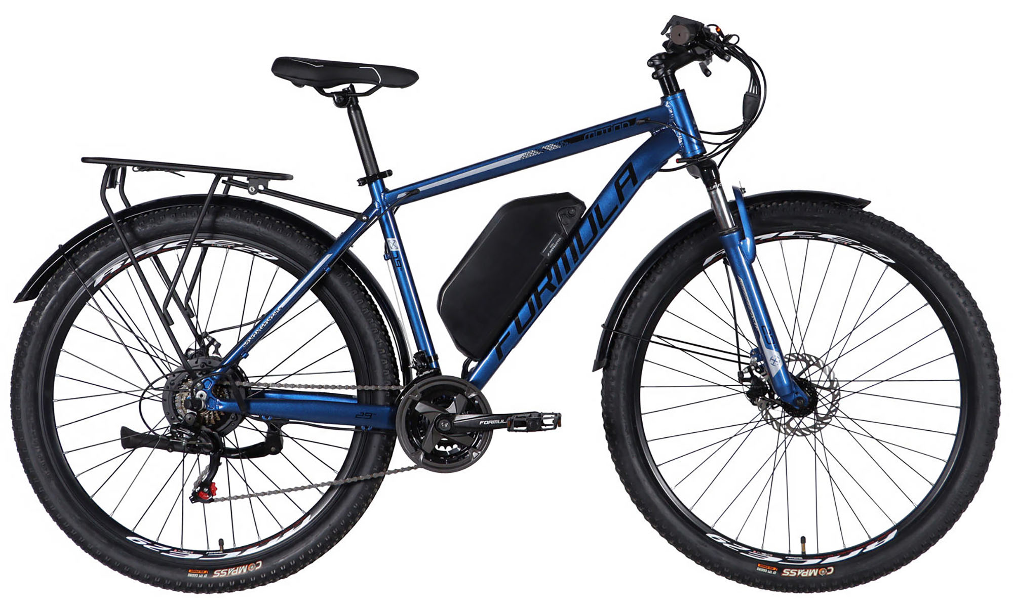 Велосипед с электроприводом Formula eMOTION PLUS DD FR 29", размер L, рама-19", 48B, 15А*ч, 500Вт, год 2026, сине-черный 