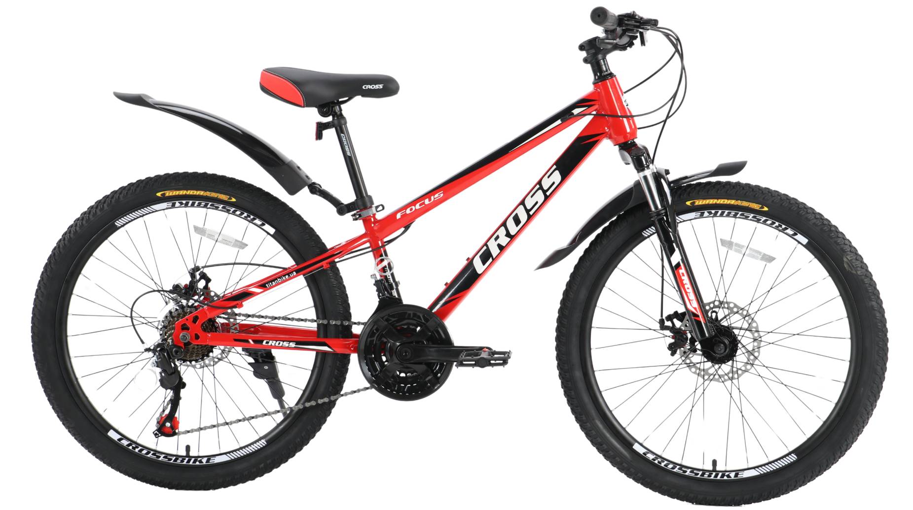 Фотография Велосипед Cross Focus 24", размер XXS рама 11" (2024), Красно-черный 