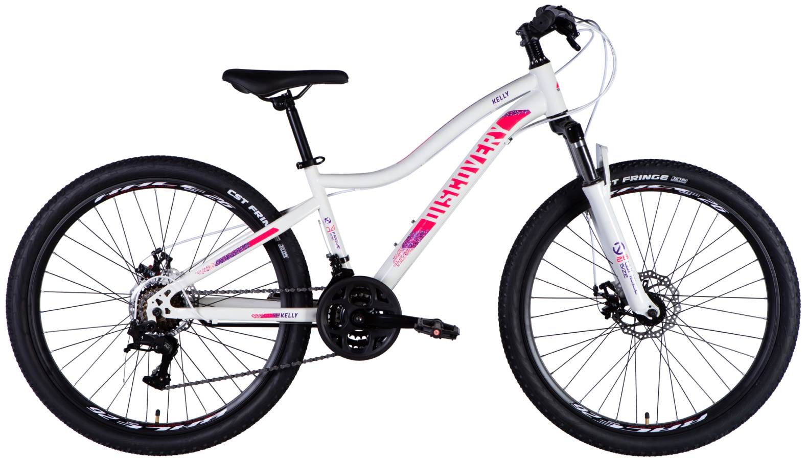 Велосипед Discovery KELLY DD FR 26", размер XS, рама 14", 2025, бело-розовый  