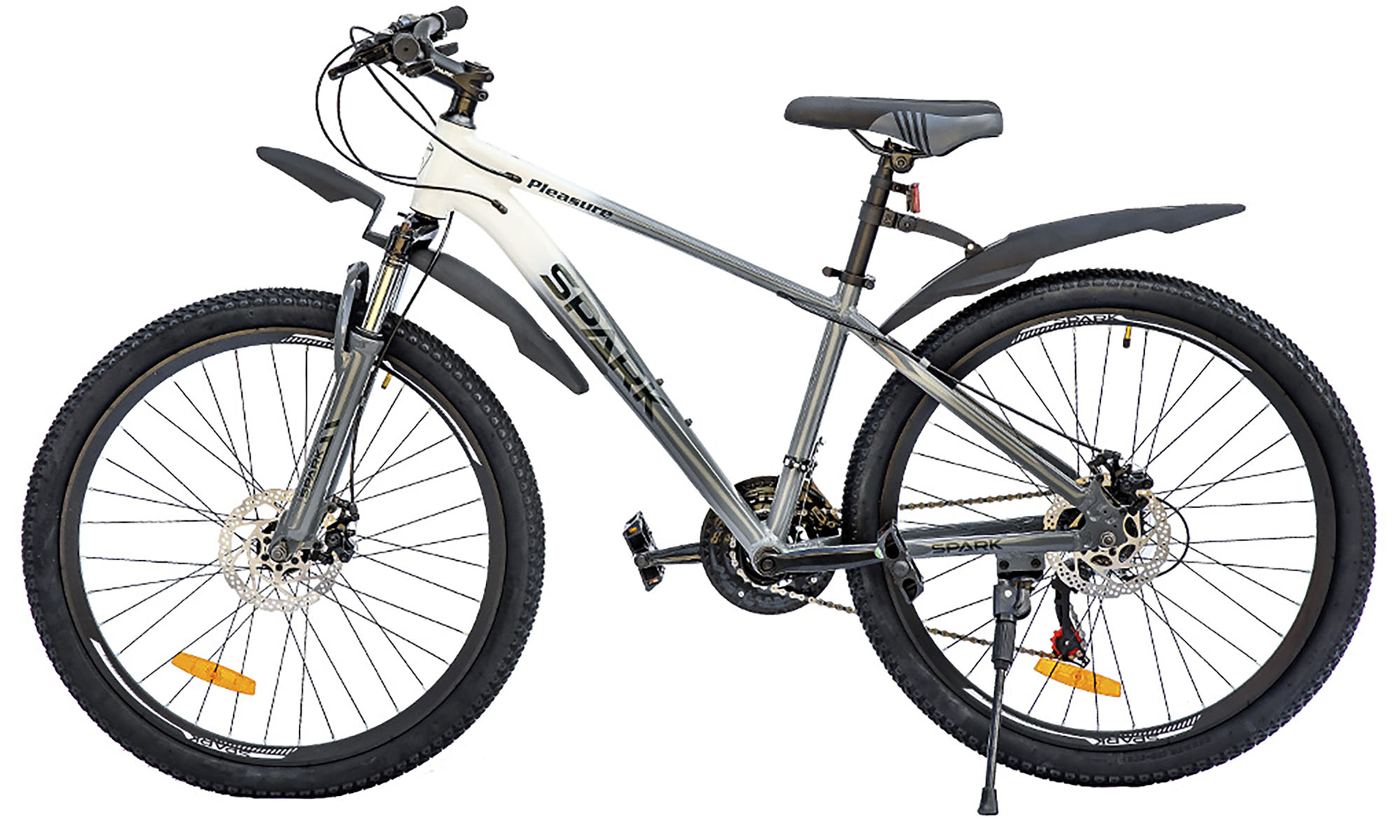Велосипед SPARK PLEASURE 26", размер S, рама 15", 2025, белый с серым 8