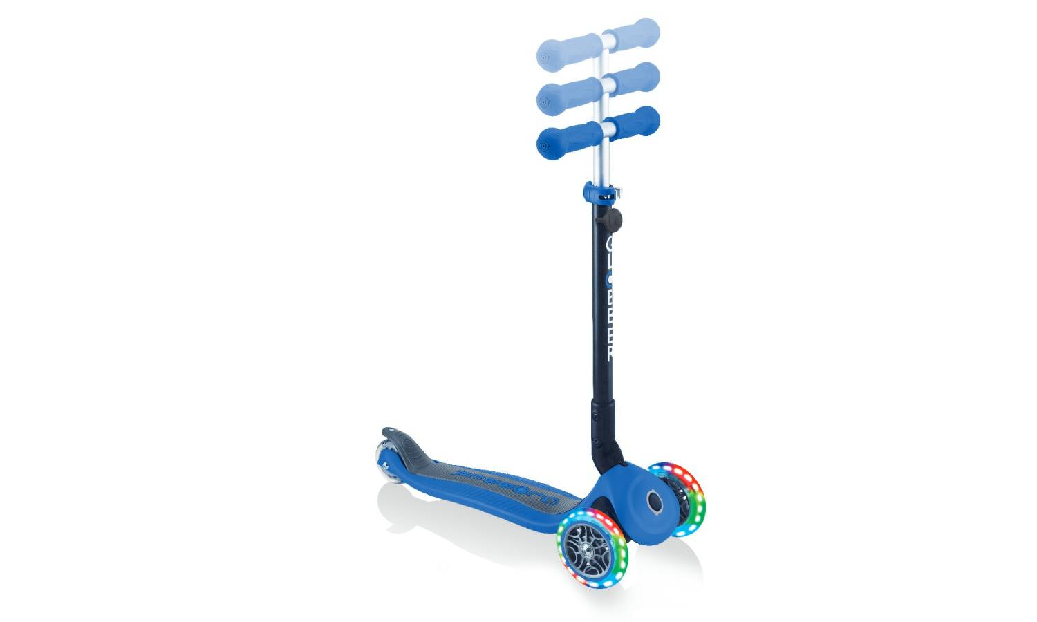 Самокат GLOBBER GO UP FOLDABLE PLUS синий, светящиеся колёса, 1+ 7