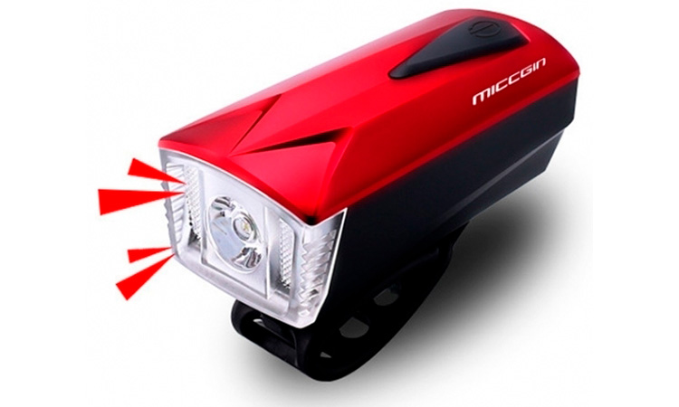 Фонарь передний BC-FL1592 350 лм LED питание Li-on 1800 мАч с эл звонком USB, красный 8