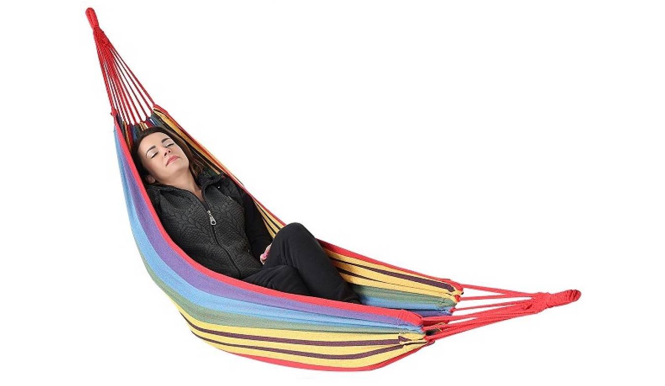 Гамак Royokamp 200X100см із чохлом, червоний у смужку 4