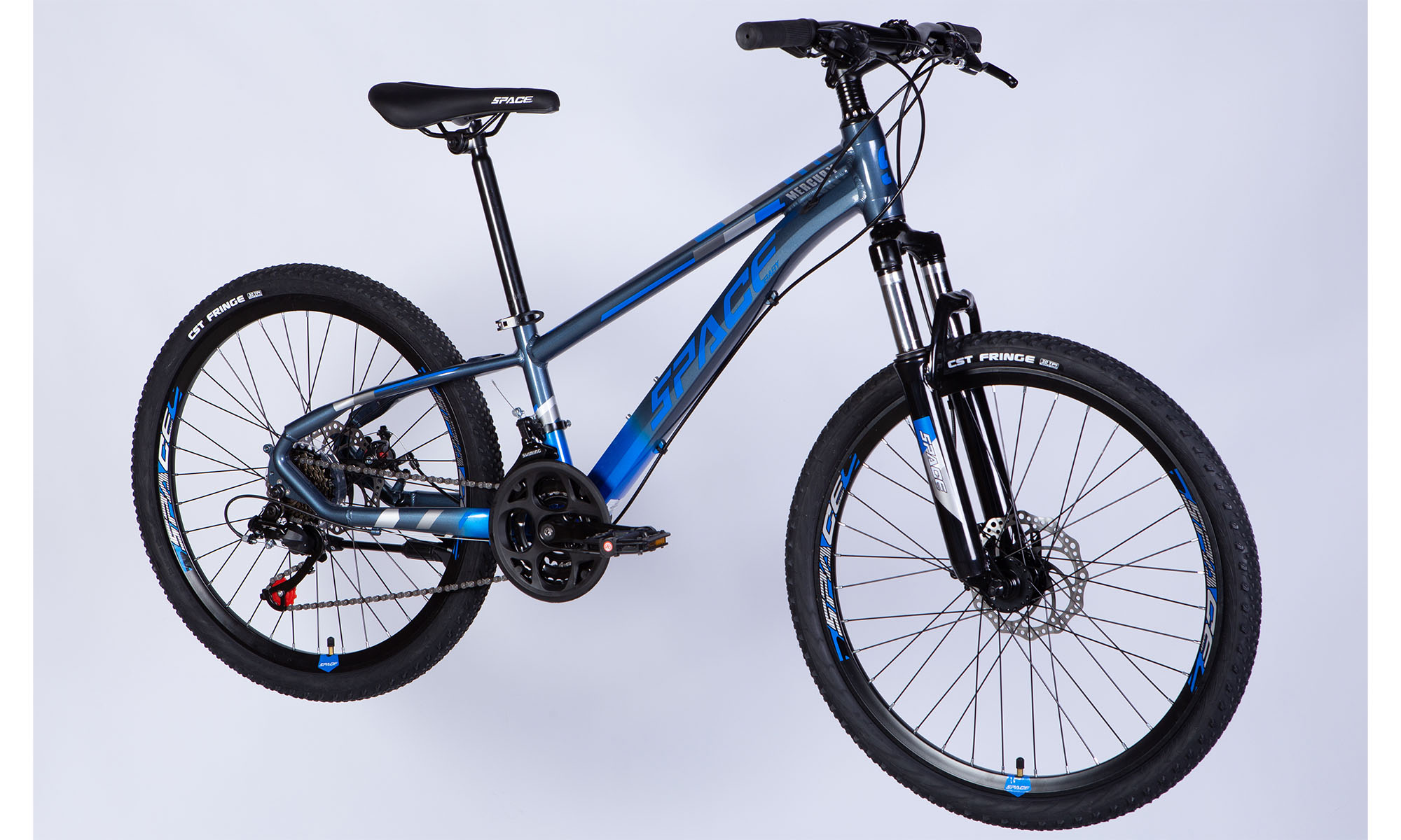 Велосипед SPACE MERCURY DD FR, 24", розмір XXS, рама-11",рік 2026, сіро-синій 3