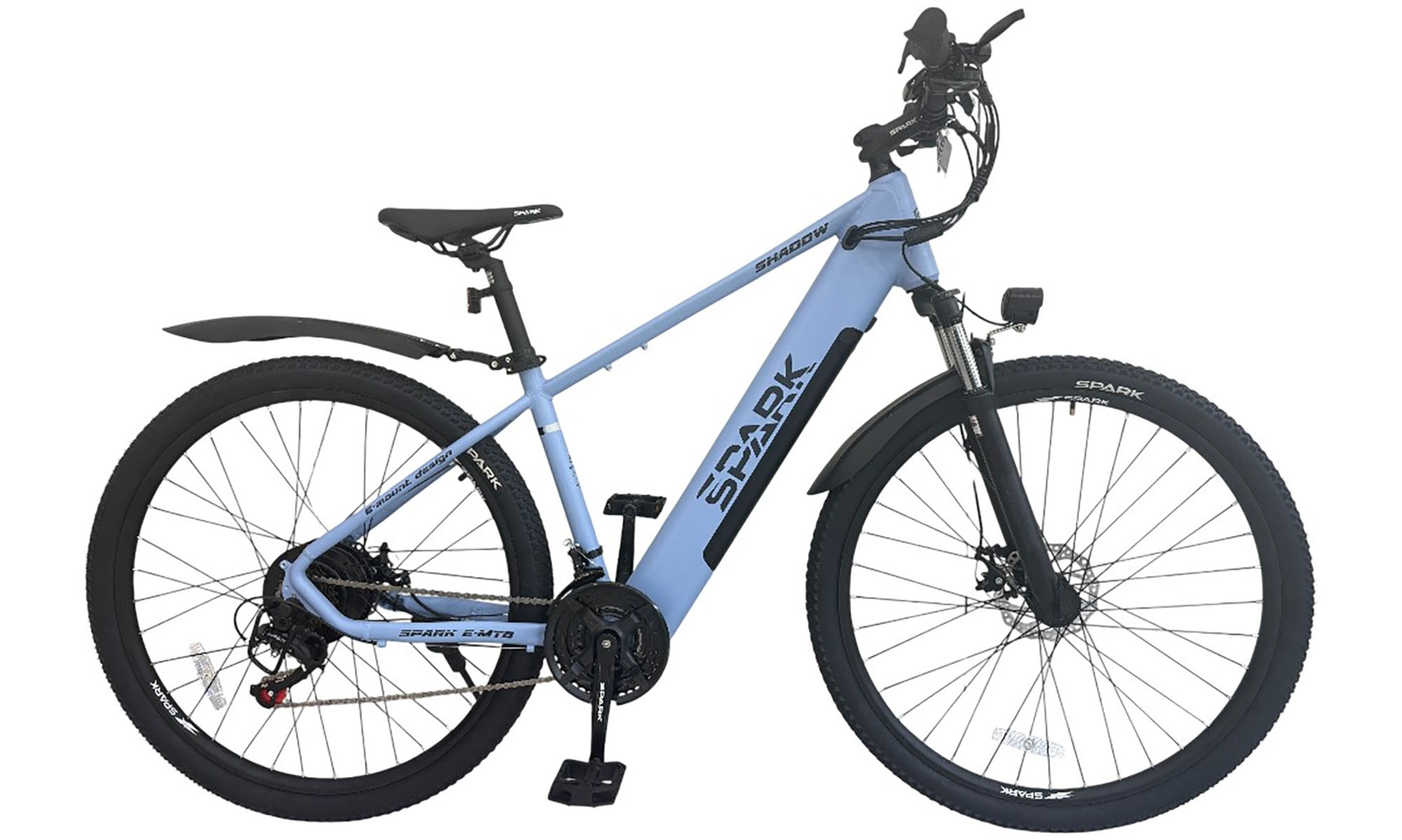 Велосипед с электромотором SPARK E-MTB SHADOW 29", размер M, рама 17", 48V/500W/12,8Ah, год 2026, голубой (м)