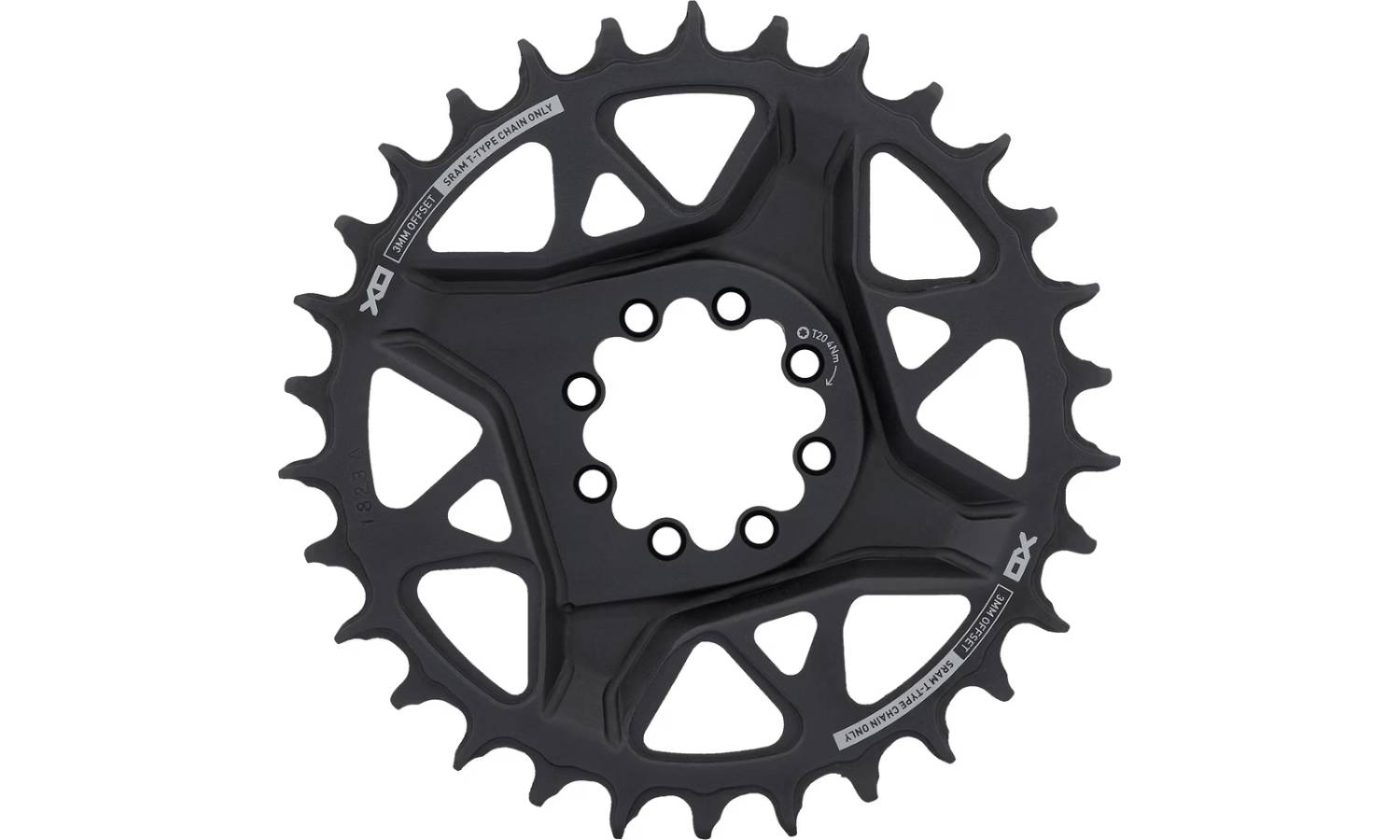 Фотография Звезда SRAM T-TYPE 34T Direct Mount 3mm Offset Eagle (including 8 bolts) Dark Polar Grey - GX D1