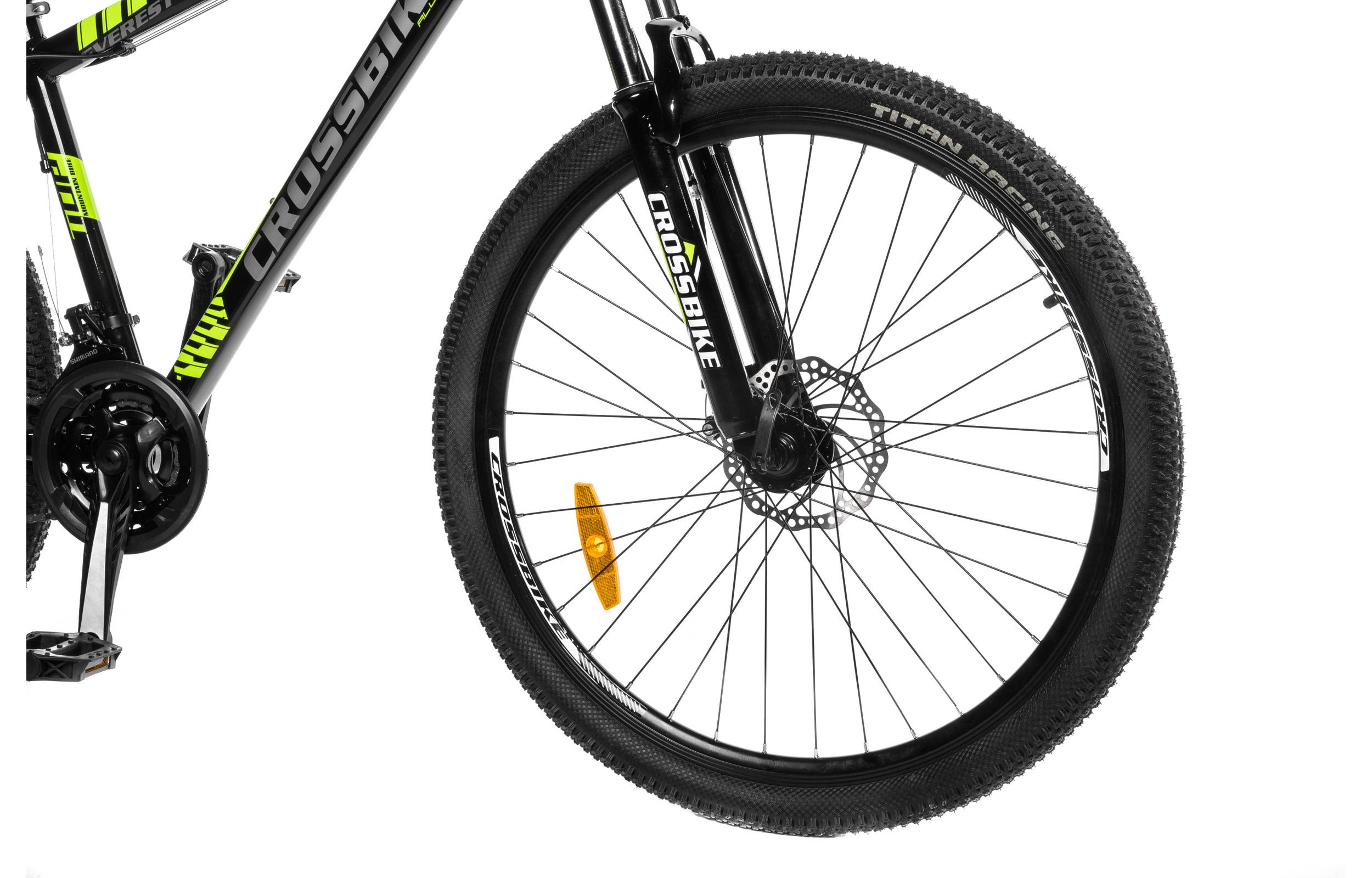 Фотография Велосипед CrossBike Everest 29" размер L рама 19 2022 Чёрный-Жёлтый 3