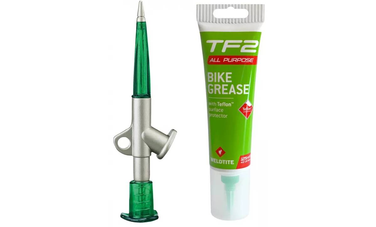 Фотография Набор Weldtite 06009 содержит пистолет 06008 + смазка консистентная 02019 Bike Grease with Teflon™, 125мл 