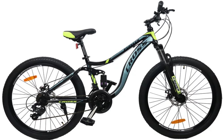 Фотография Велосипед Cross Pioneer 26" размер XS рама 14 2022 Черный-Зеленый