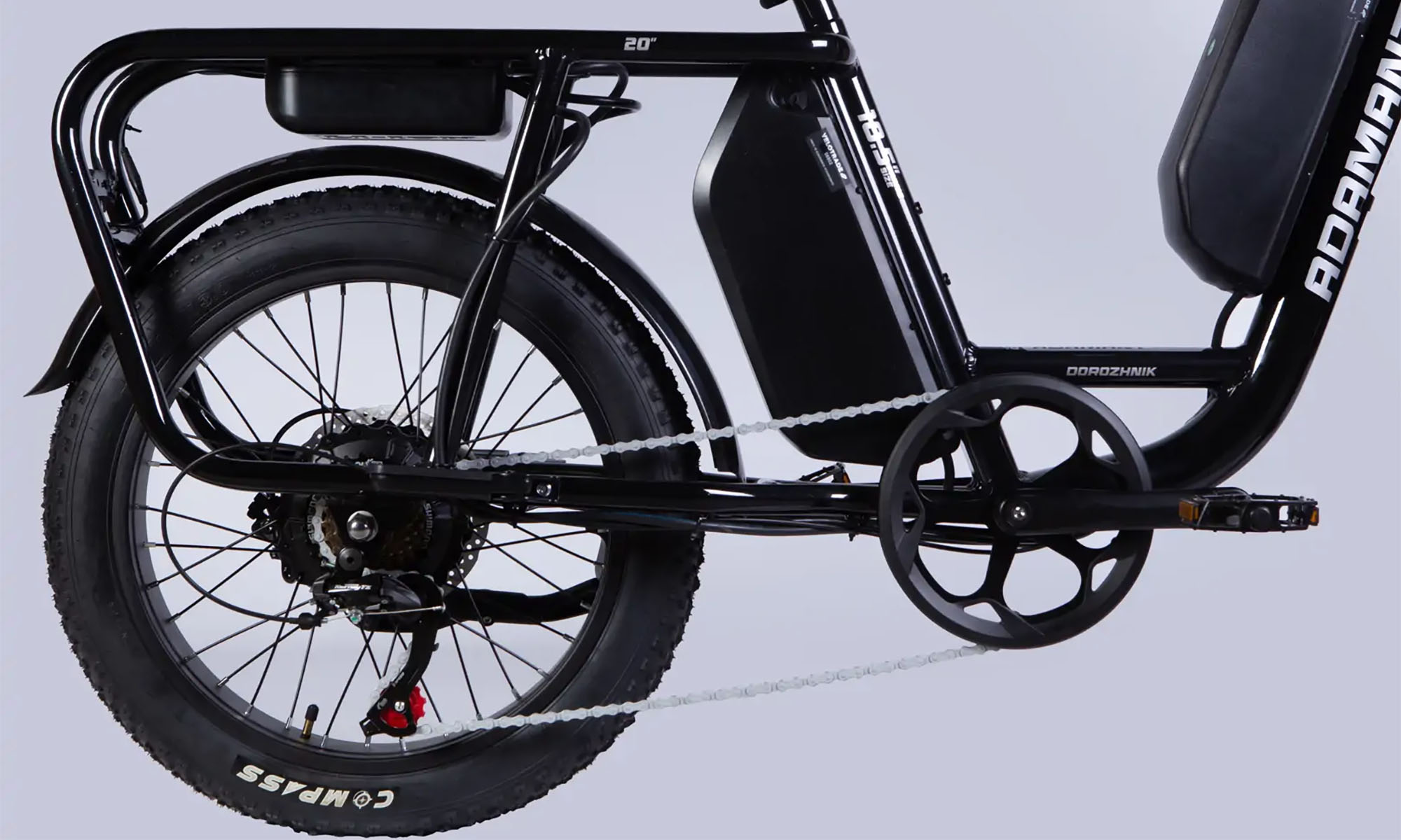 Велосипед з електроприводом Dorozhnik ADAMANT HDD 20", розмір M, рама-18,5", 48B, 17.5+12.5А*ч, 1000Вт, рік 2026, чорний 2