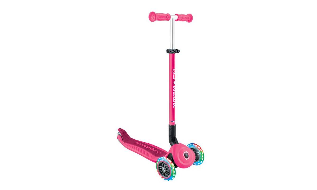 Самокат GLOBBER GO UP ACTIVE со светящимися колёсами, розовый, 1+ 3