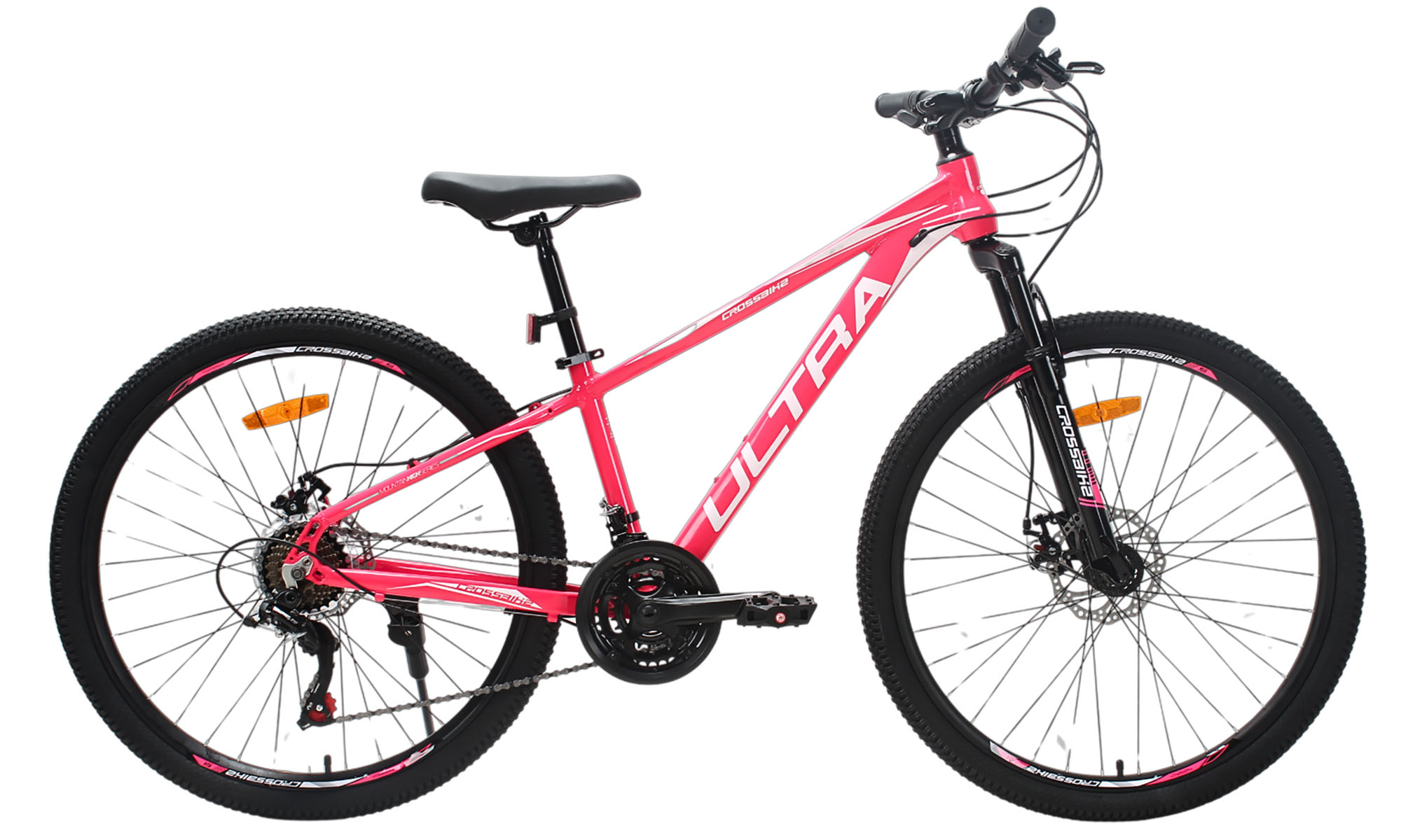Велосипед CrossBike ULTRA 26", розмір XS, рама 13", рік 2026, Рожевий-Білий 