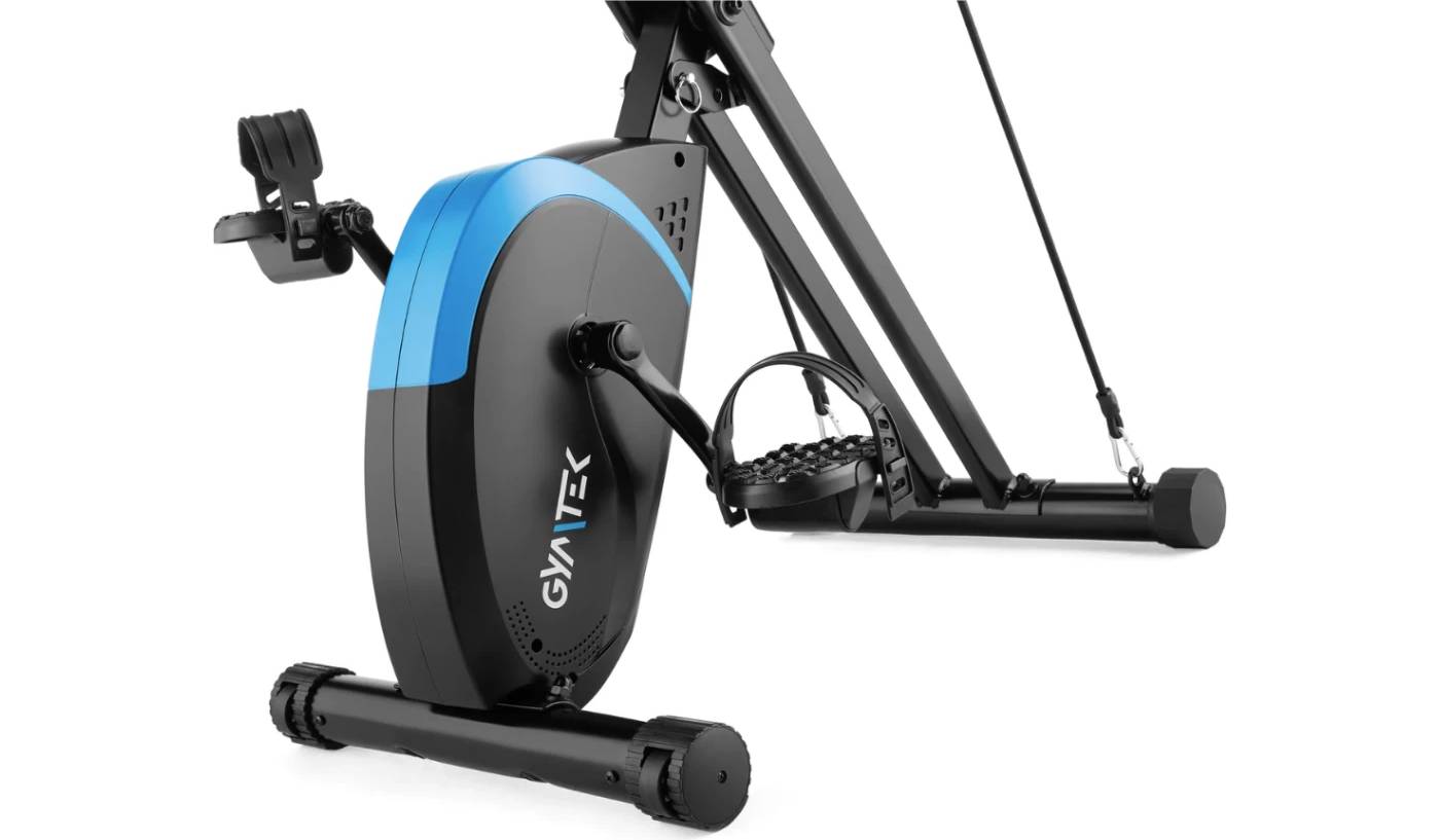 Велотренажер Gymtek FX800 магнітний складаний з еспандерами синій 4