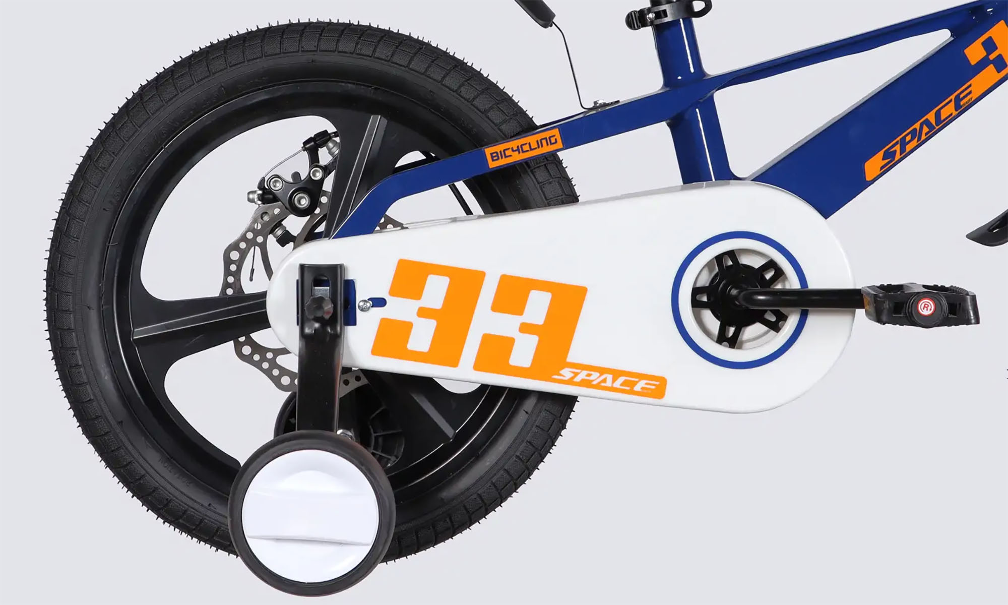 Велосипед SPACE KID ORION DD 16", размер XXS, рама-9", год 2026, синий с оранжевым 5