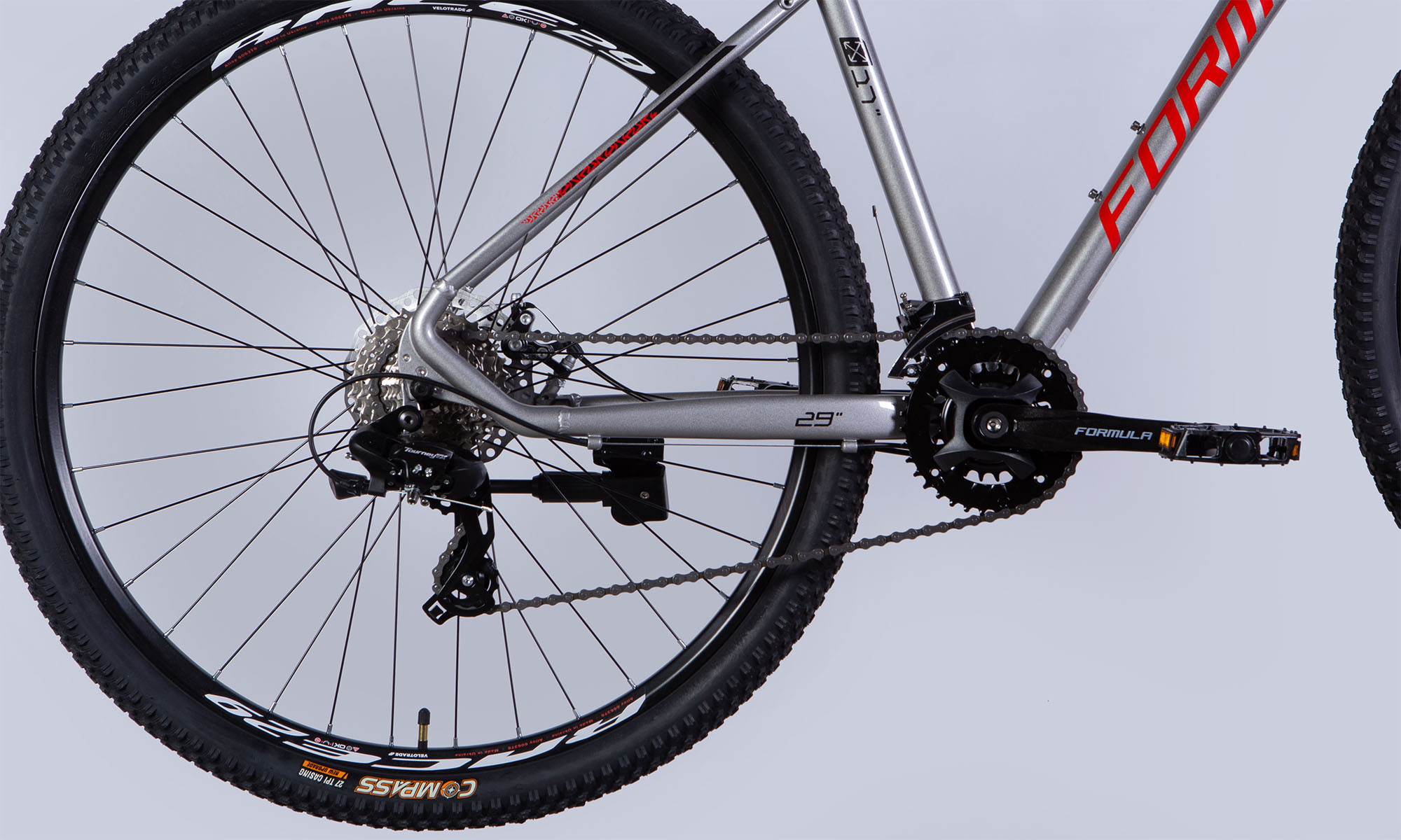 Велосипед Formula THOR DD CS 29", размер M, рама-17", 2025, серебристо-красный 5