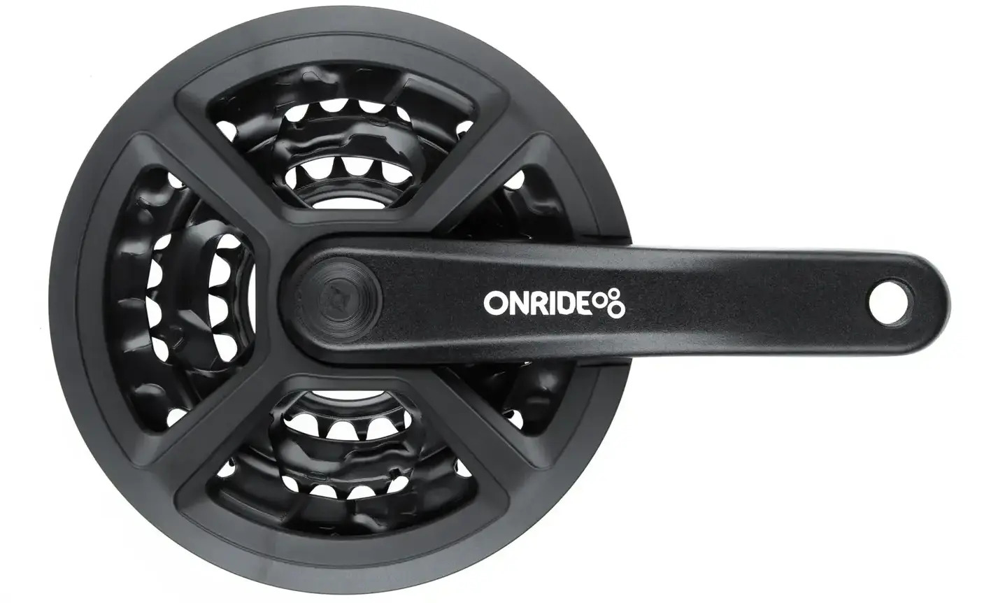 Комплект шатунів ONRIDE Trio 820P, під квадрат, 175 мм, 42-34-24Т, на 6/7/8 шв., чорний 