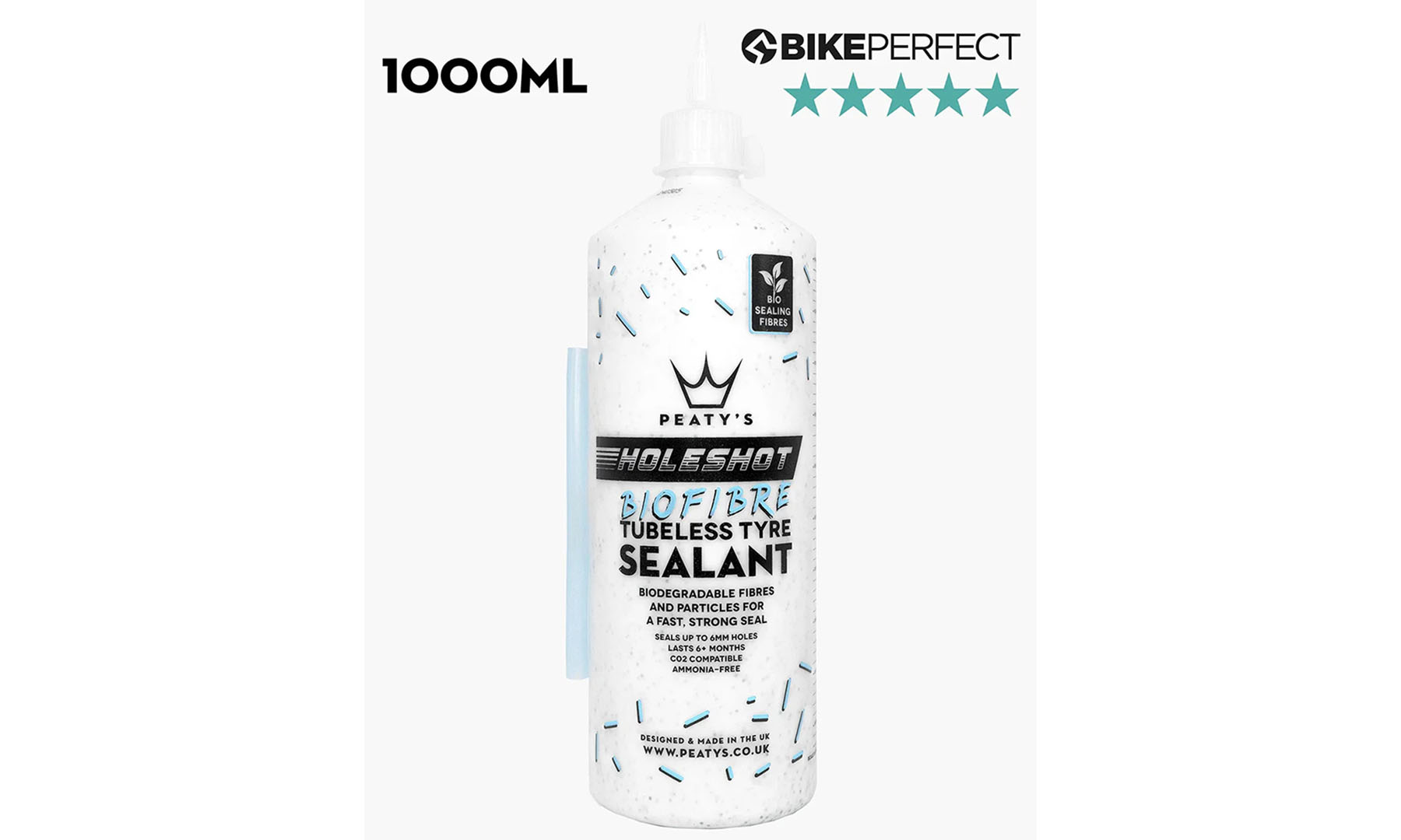 Фотография Герметик бескамерный Peaty's Holeshot BioFibre Tubeless Tyre Sealant, 1L