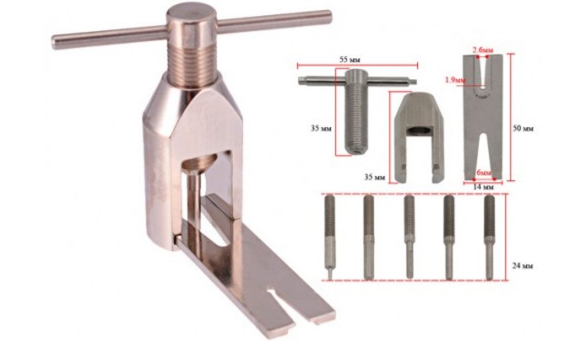 Съемник DN для моторных шестерен со сменными насадками 3