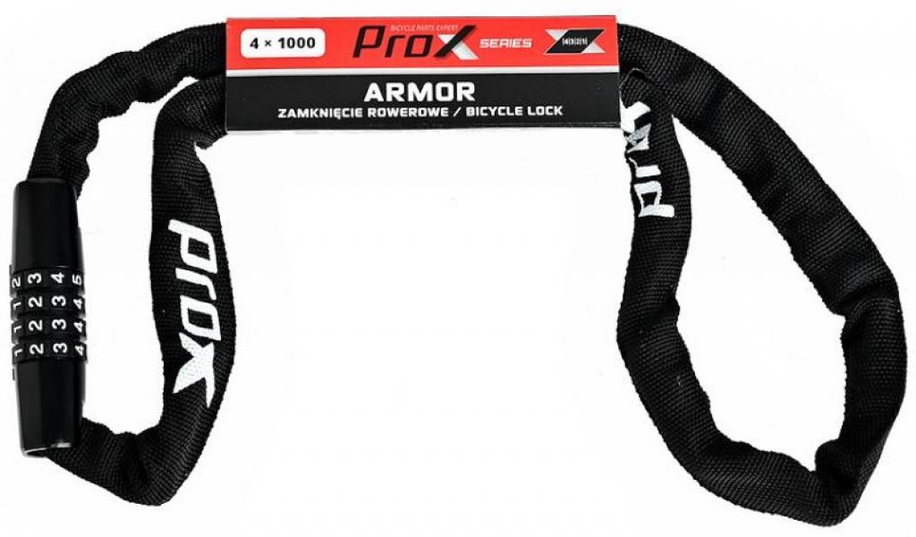 Замок ProX Armor 719 кодовий ланцюговий 4 х 1000 мм. чорний 2 Замок ProX Armor 719 кодовий ланцюговий 4 х 1000 мм. чорний 2