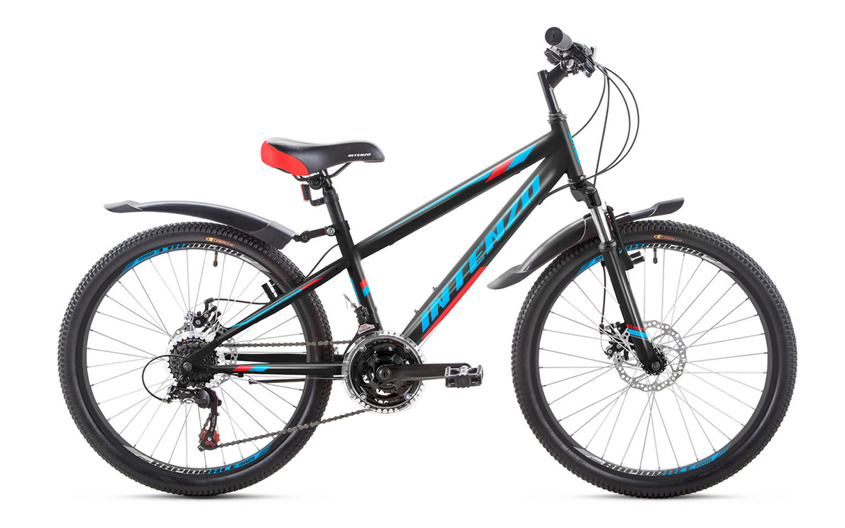 Фотография Велосипед Intenzo FORSAGE DISK 24" размер XXS 2024 Черно-красный