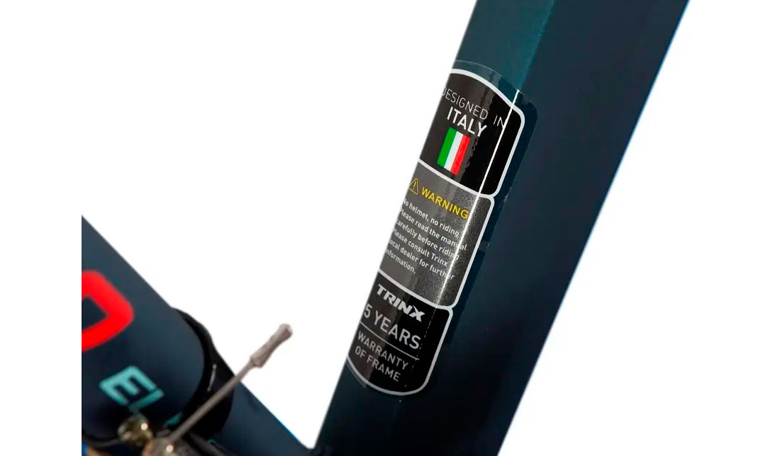Фотографія Велосипед Trinx M100 Elite Mages 27.5" розмір S рама 16 2022 Matt-Blue-Blue-Red 3