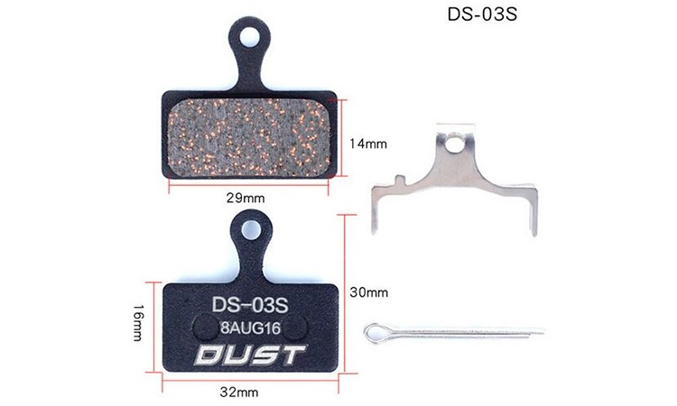 Фотография Колодки тормозные диск DUST DS-03S Shimano M985/988/785/666/675/615, FSA K -Force DB-XC-9000 и др.