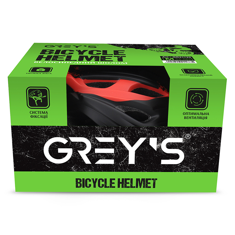 Фотография Велосипедный шлем Grey's размер М (54-58 см), Черно-красный 2