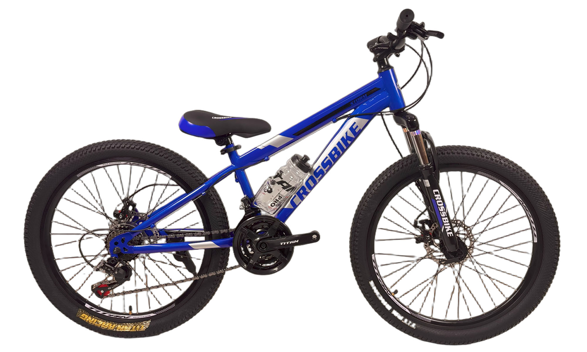 Велосипед CrossBike STORM 24", размер XXS, рама 12", год 2023, Синий Велосипед CrossBike STORM 24", размер XXS, рама 12", год 2023, Синий