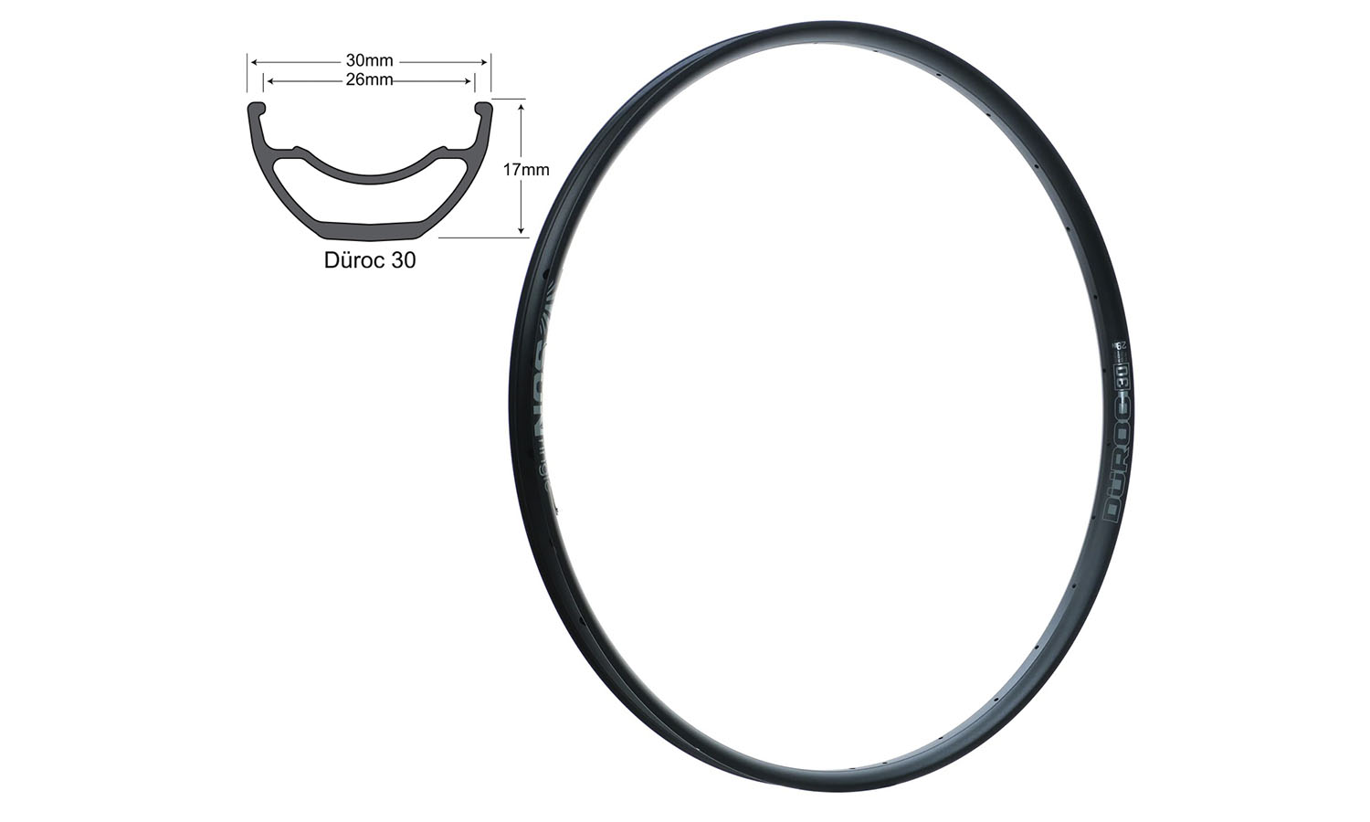 Фотография Обод SUNringlé Duroc 30 29" 32 отв, черный, сварной, tubeless ready