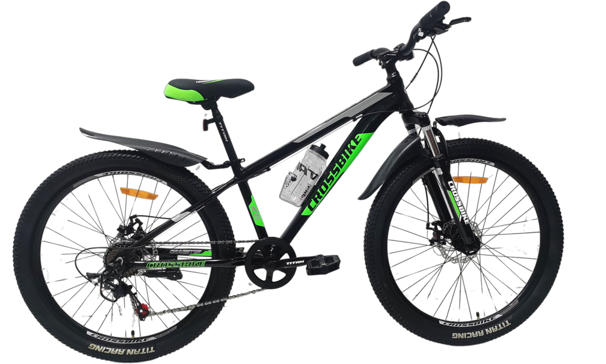 Велосипед Crossbike Dragster Susp 26", розмір XS, рама 13", рік 2025, Чорний-Зелений 2