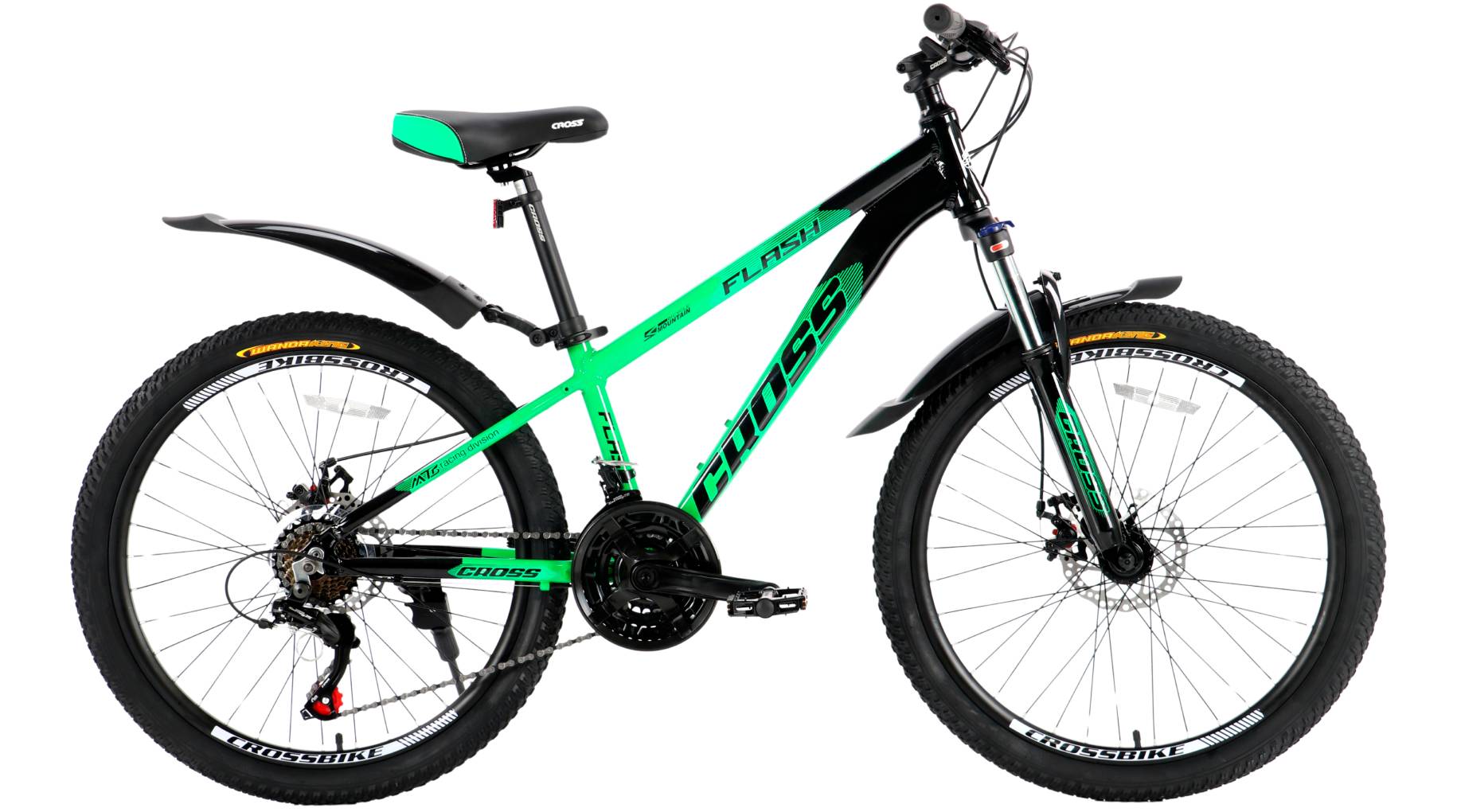Фотография Велосипед Cross Flash 24", размер XXS рама 12" (2024), Зелено-Черный