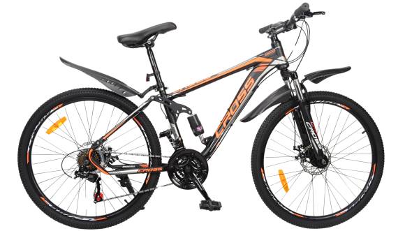 Фотографія Велосипед CROSS Enduro 26", размер S рама 15" (2022), Чёрно-оранжевый