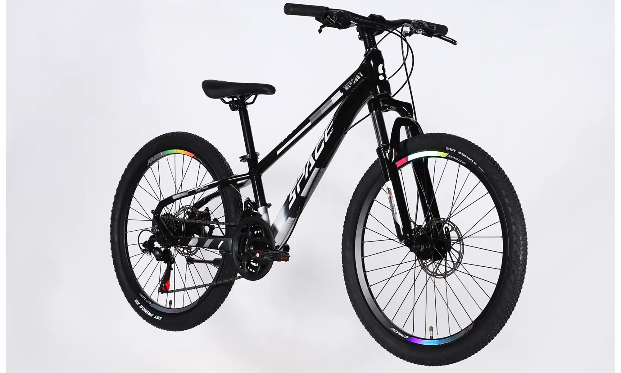 Велосипед SPACE MERCURY DD FR, 24", размер XXS, рама-11", год 2026, черно-белый 3