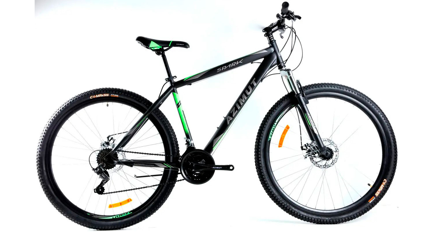 Фотография Велосипед Azimut Spark GD 29" размер XL рама 21 Черно-зеленый